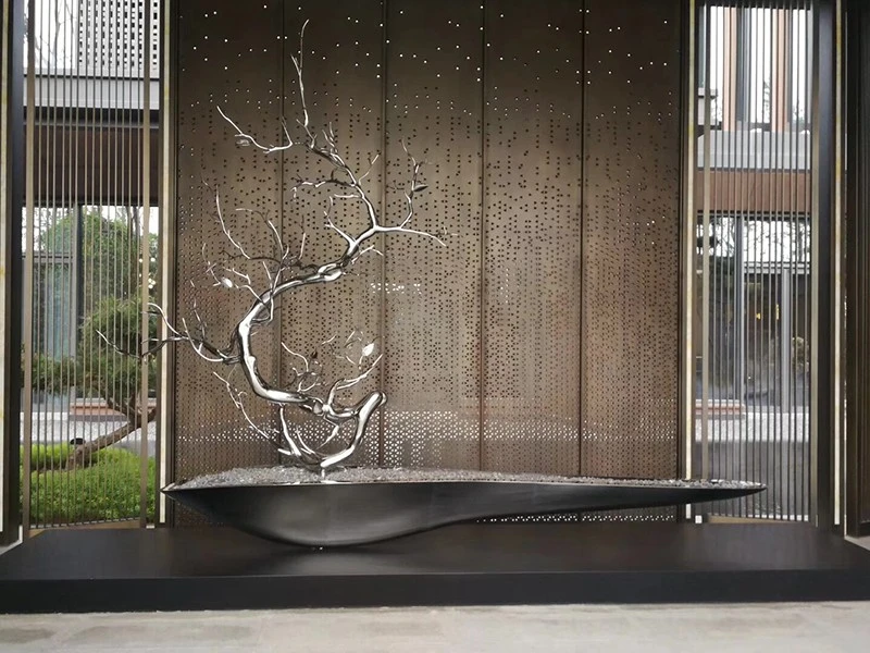 tree  sculpture   stainless steel  mirror polish sculpture
